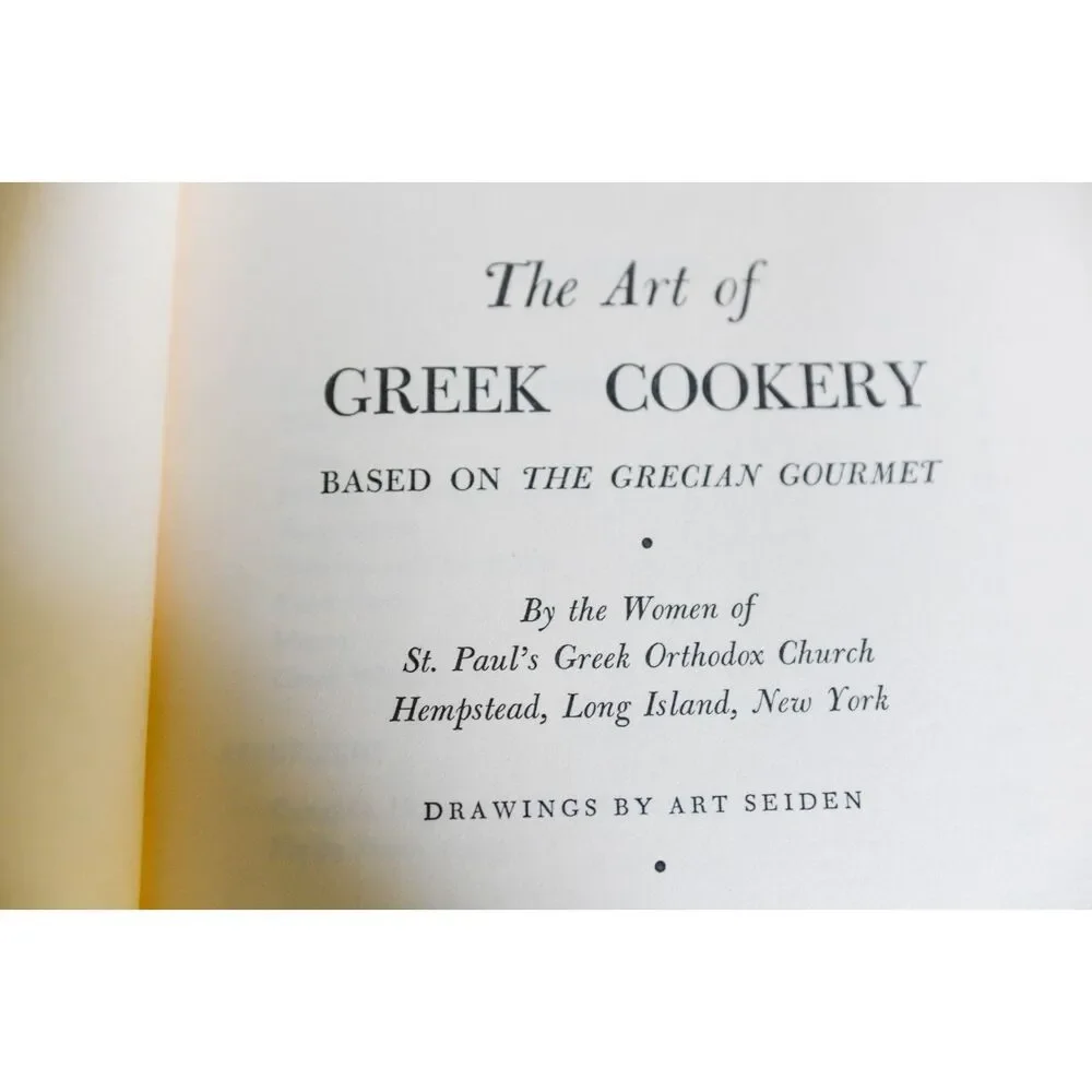 Vintage 1963 The Art of Greek Cookery Doubleday Cookbook with Dust Jacket